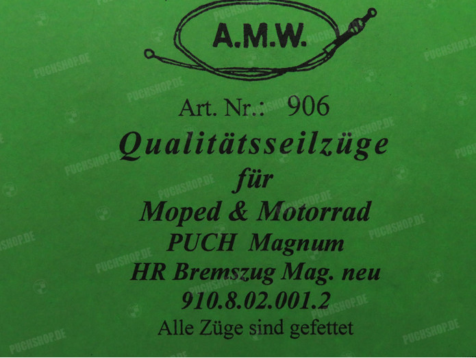 Bowdenzug Puch Magnum Bremszug hinten A.M.W. 